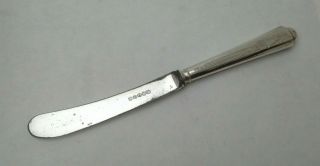 Antique Vintage Cutlery Butter Knife - Hallmarked Silver On Handle = Size 6.  7 "