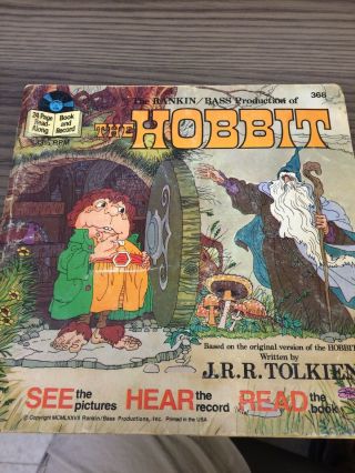 Vintage The Hobbit Animated Movie Read - Along Book & Record (33 1/2 Rpm)