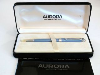 Aurora Talentum Ballpoint Pen In Blue Resin With Platinum Plated Accents -