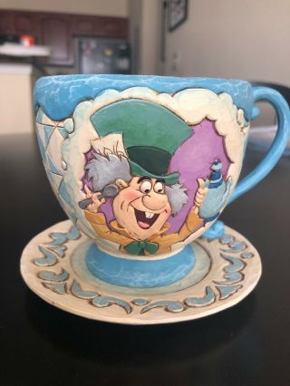 Jim Shore Disney Traditions Mad Hatter Planter.  Alice In Wonderland Tea Cup