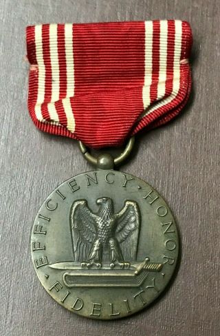 Ww2 Us Army For Good Conduct Medal W/ribbon Named