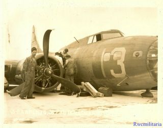 Org.  Photo: Crash Landed B - 17 Bomber (41 - 2531; " Buzz King ") On Airfield (2)