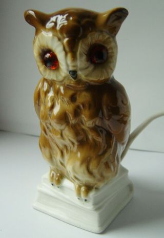 Lovely Art Deco Porcelain Perfume Lamp Wise Owl On Books