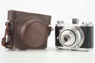 Vintage Gelto D Iii 3x4 127 Film Camera W Wing Shaped Nameplate & Case V04