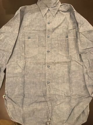 Wwii Us Navy Chambray Shirt Size 15