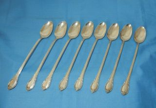 Rogers International Silver Silverplate 1948 Remembrance Iced Tea Spoons - 8 3