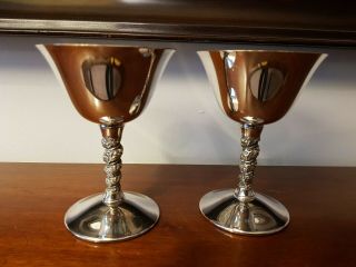 Vintage Silver Plated Goblets By Falstaff (height - 13 Cm)