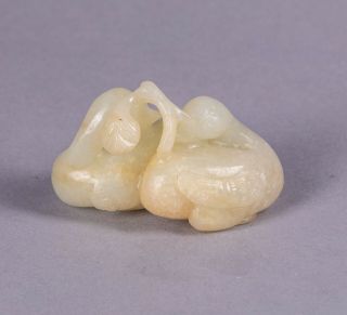 Ming Style Chinese Antique White Jade Birds