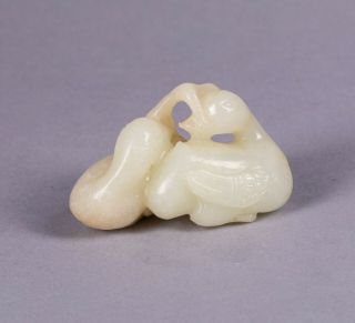 Ming Style Chinese Antique White Jade Birds 3