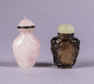 Set Of Late 19th Chinese Crystal Snuff Bottle
