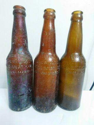 Rare Herancourt Brewing Co Cincinnati Oh 3 Shades Of Amber Beer Bottles