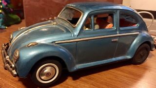 Bandai Volkswagen Beetle 960 Vintage Tin Model Japan Blue