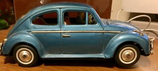 Bandai Volkswagen Beetle 960 vintage tin model Japan Blue 2