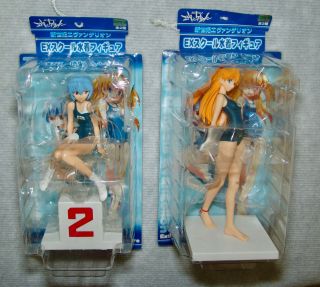 Sega Evangelion Eva Rei Ayanami,  Asuka Langley School Swimming Suit Figure Set