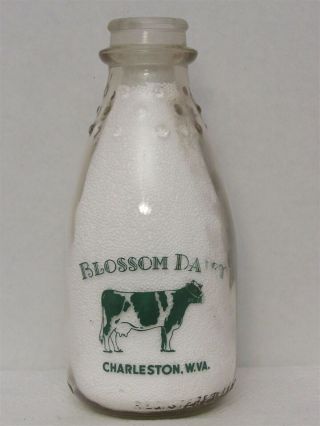 Srpq Milk Bottle Blossom Dairy Charleston Wv Kanawha County 