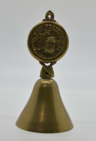 Vintage Brass Hand Bell San Francisco City by the Golden Gate Ring 2