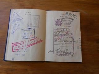 1960 Uruguay Passport With Multiple Visas And Revenues