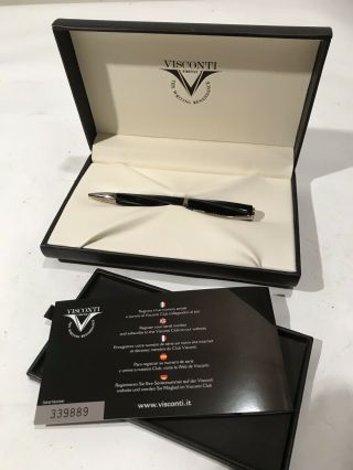 Visconti " Divina " Silver & Royal Black Elegance Ball Point Pen Case