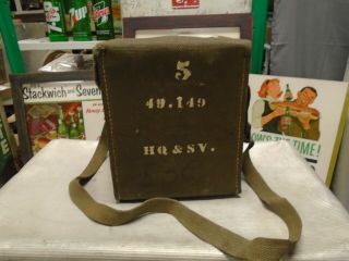 Us Military Surplus Wwii Ee - 8 Field Phone Cover Canvas Case Storage Holder