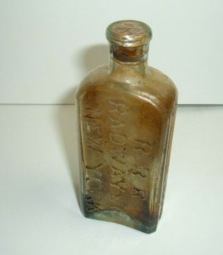 Pre Civil War Pontil Medicine Bottle W/orig Label