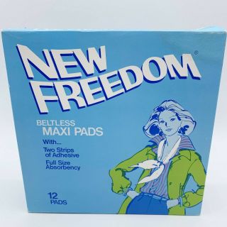 Vintage 1977 Freedom Beltless Maxi Pads 12 Count Feminine Product