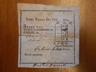 1810`s Ludlow,  Mass Ma Tax Bill