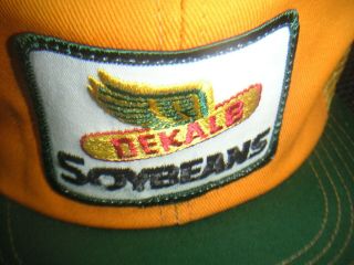 1970 ' s DeKalb Soybean Snapback Mesh Back Cap Hat HTF Mesh Back 2