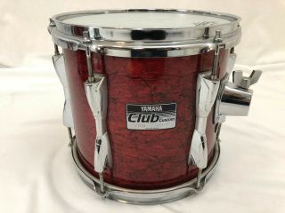 Yamaha Club Custom Vintage 10x9,  10 " Rack Tom Drum Deco Red Mij Japan
