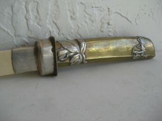 Fine Old Antique Japanese Bronze Sterling Silver Mixed Metal Page Scroll Turner 3
