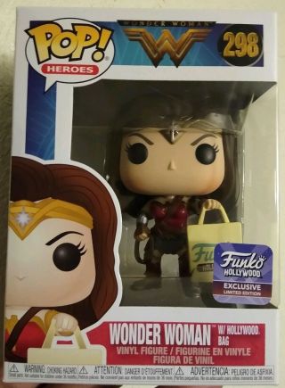 Funko Pop Wonder Woman With Bag Hollywood Exclusive Limited Edition Figure