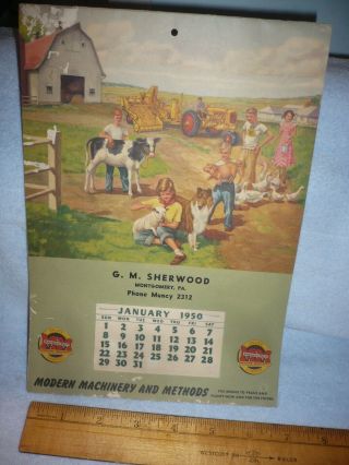 1948 Minneapolis Moline Farm Equipment Calendar Montgomery Pa Mailer