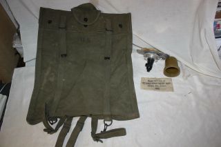 Vintage Military Us Army Canvas Drinking Water Shoulder Bag With Pour Spout