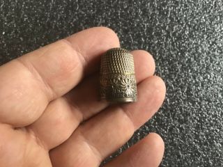 Antique Hallmarked Solid Silver Thimble