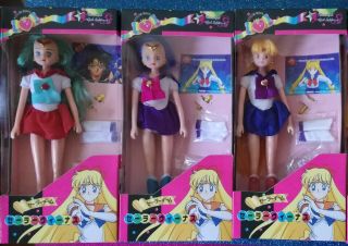 Pack 3 Dolls Sailor Moon,  Mercury,  Neptune Deautiful Girls Soldier (bootleg)