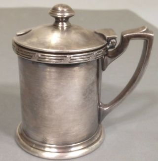 Vintage Southern Pacific Railroad Train Dining Car Silver Plated Mustard Pot