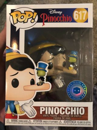 Pinocchio With Jiminy Cricket Exclusive Funko Pop Piab Figure Rare W/protector