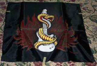 Snake & Guitar Satin Banner Tapestry Vintage 80s