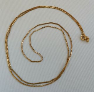 Vintage Aristomoda Italy Solid 10ct 10k Gold Box Link Necklace Chain 25 " 3.  55g