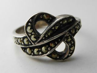 Antique Art Deco Silver & Marcasite Ring