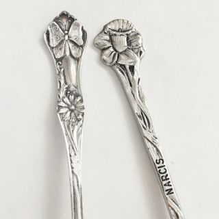 Vintage - Narcis 1972 & Butterfly - Silverplate Figural Souvenir Spoons