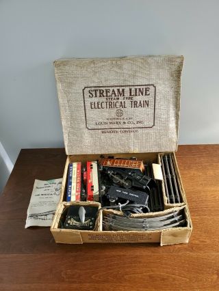 Vintage Marx Stream Line Steam Type Electric Train Set