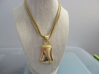 Vintage Givenchy Gold Tone Snake Chain Pendant Necklace