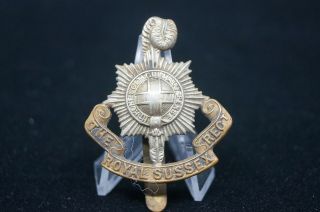 Ww1 Ww2 British Bef The Royal Sussex Regiment Cap Badge