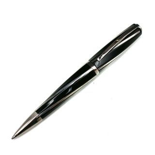 Visconti Divina Elegance Silver Inlaid Black Swirl Ballpoint Pen