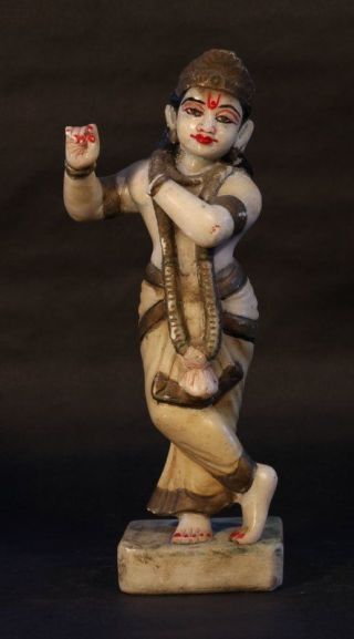 Antique Marble Hindu Statue Of Krishna