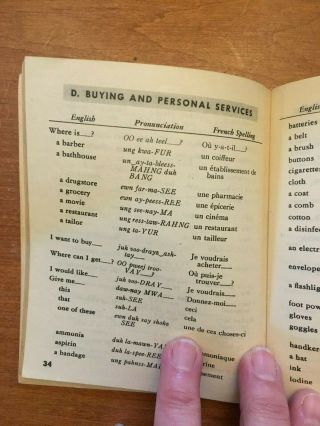 Vtg US War Dept TM 30 - 602 French Phrase Book,  Albanian Language Guide WWII 1943 3
