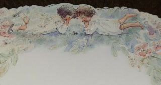 Vtg Hallmark Stationery Paper Pastel Watercolor Little Girls Summer Garden Boxed