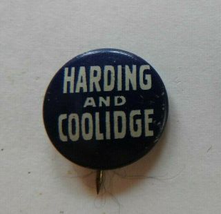 1920 Presidential Candidate Warren G.  Harding Calvin Coolidge Pinback Button