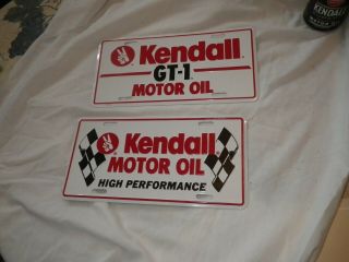 2 Vintage Kendall Motor Oil Metal License Plates -