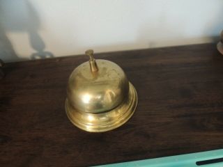 Huge Brass Plated Service Desk Bell Hotel Counter Bell